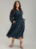 Chiffon Ditsy Floral Pocket Shirred Cuffs Dress sold by Bloomchic