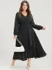Solid V Neck Belted Pleated Midi Dress sold by Bloomchic