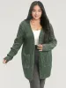 Solid Pointelle Knit Heather Rib Knit Open Front Cardigan sold by Bloomchic