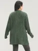 Solid Pointelle Knit Heather Rib Knit Open Front Cardigan sold by Bloomchic