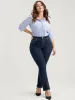Bootcut Very Stretchy High Rise Dark Wash Full Jeans sold by Bloomchic