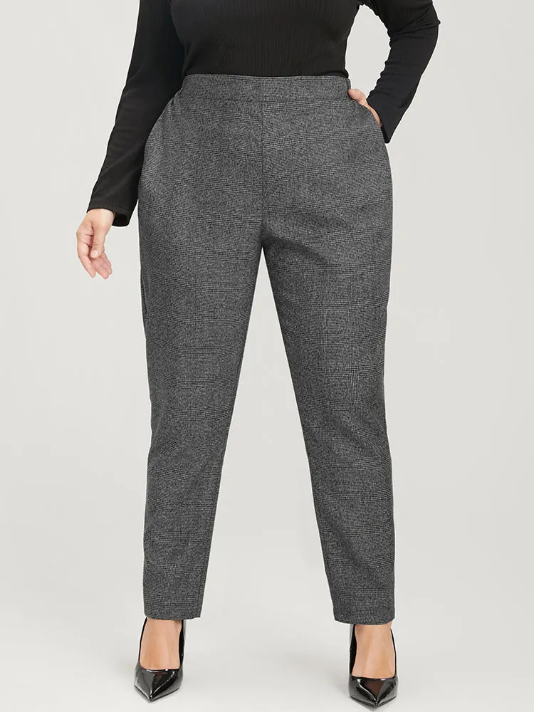 Solid High Rise Pocket Tartan Pants sold by Bloomchic product image thumbnail 2