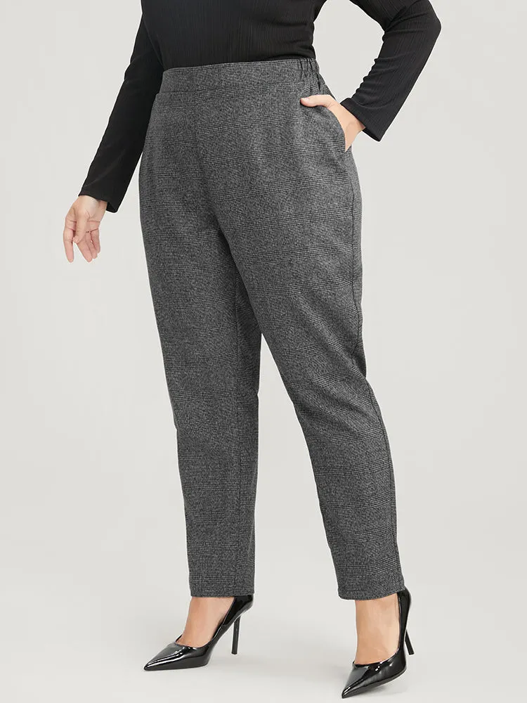 Solid High Rise Pocket Tartan Pants sold by Bloomchic product image thumbnail 4