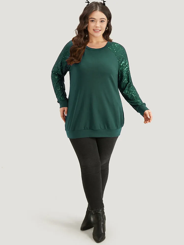 Halloween Sequin Round Neck Raglan Sleeve Sweatshirt sold by Bloomchic product image thumbnail 4