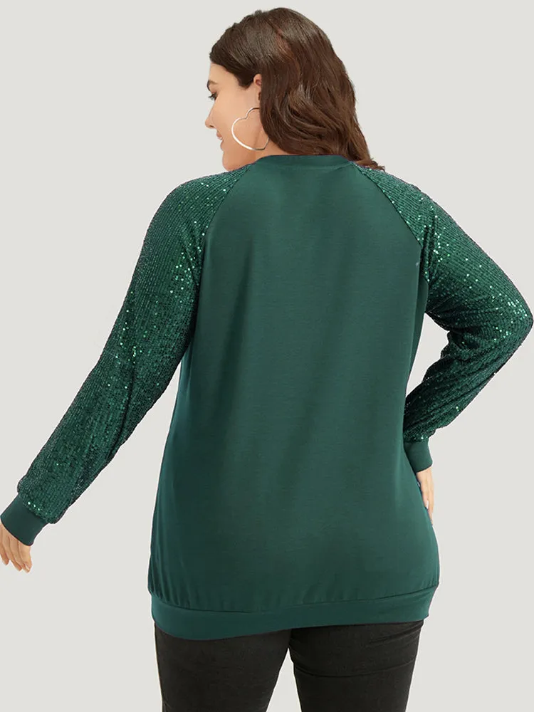 Halloween Sequin Round Neck Raglan Sleeve Sweatshirt sold by Bloomchic product image thumbnail 2