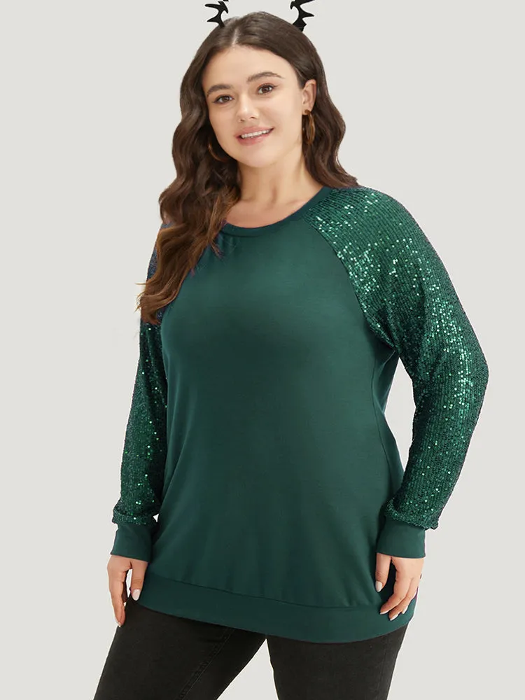 Halloween Sequin Round Neck Raglan Sleeve Sweatshirt sold by Bloomchic product image thumbnail 5
