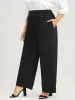 Solid Button Detail Elastic Waist Pocket Pants sold by Bloomchic