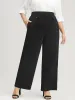 Solid Button Detail Elastic Waist Pocket Pants sold by Bloomchic