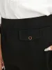Solid Button Detail Elastic Waist Pocket Pants sold by Bloomchic