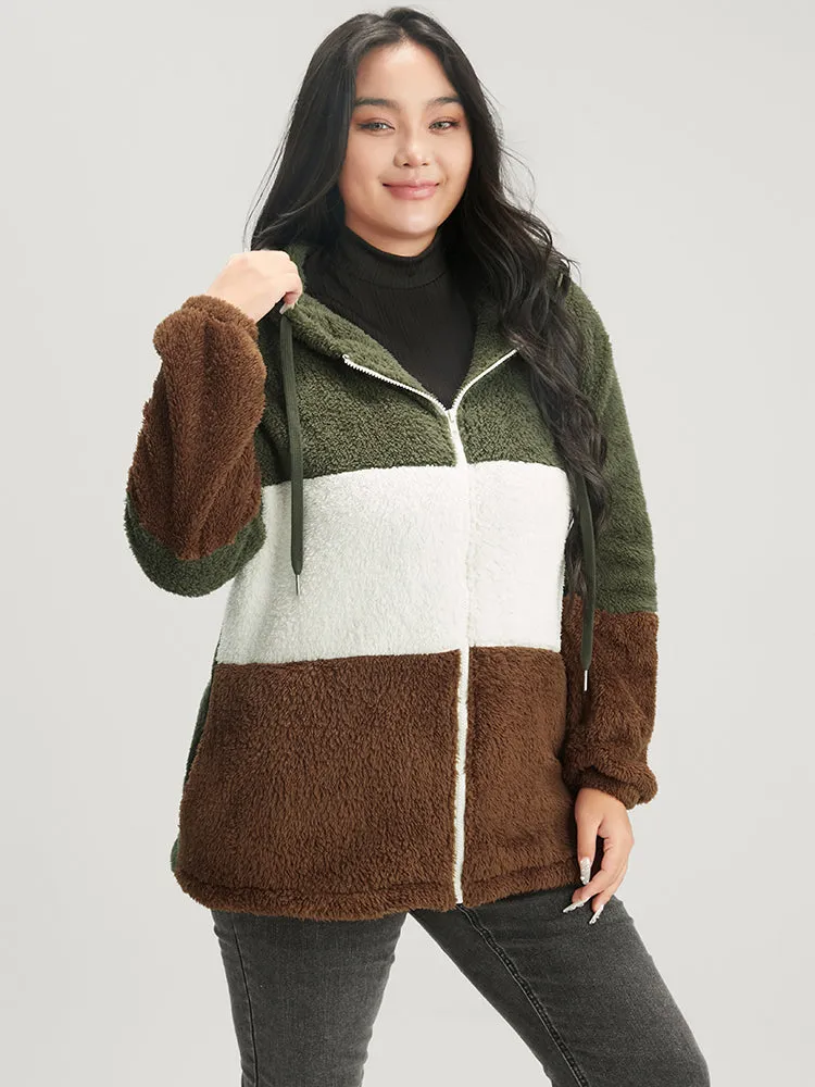 Colorblock Contrast Pocket Zip Up Coat sold by Bloomchic product image thumbnail 3