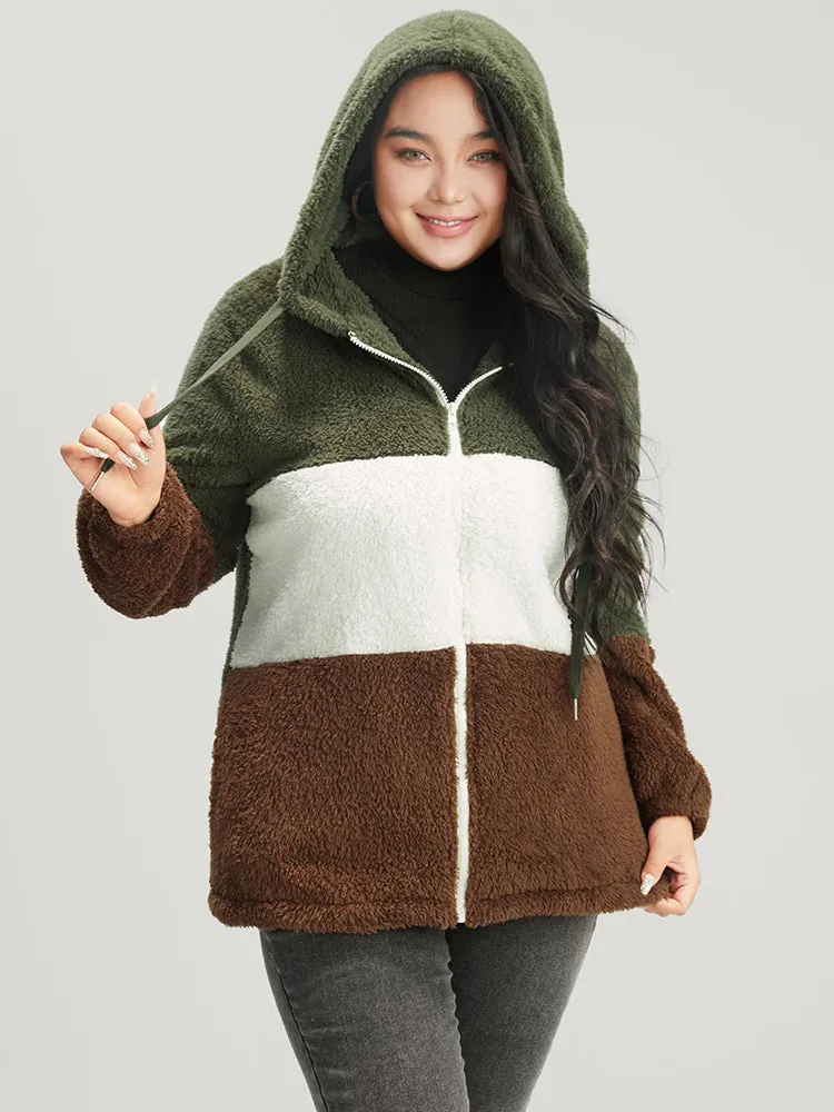 Colorblock Contrast Pocket Zip Up Coat sold by Bloomchic product image thumbnail 4