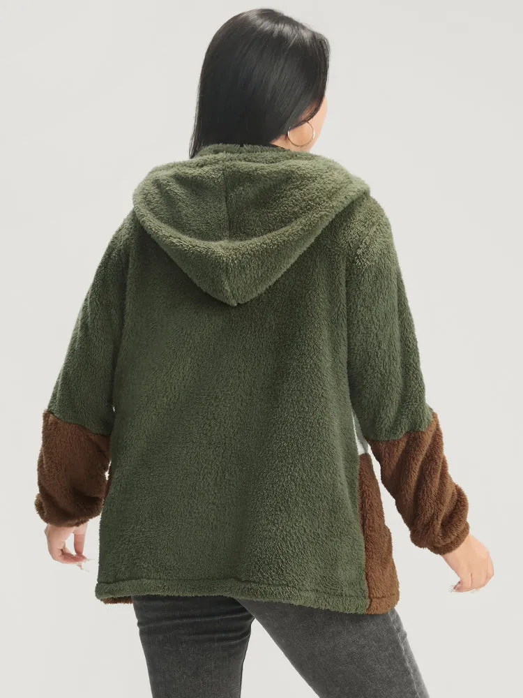 Colorblock Contrast Pocket Zip Up Coat sold by Bloomchic product image thumbnail 5