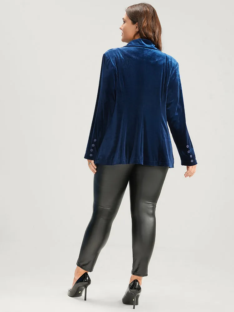 Solid Button Flap Pocket Velvet Blazer sold by Bloomchic product image thumbnail 5