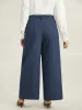 Plain Wide Leg Elastic Waist Pocket Pants sold by Bloomchic