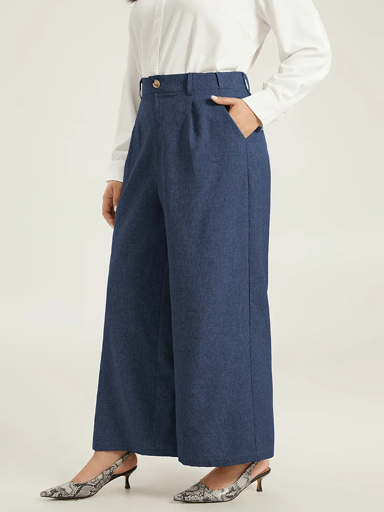 Plain Wide Leg Elastic Waist Pocket Pants sold by Bloomchic product image thumbnail 3