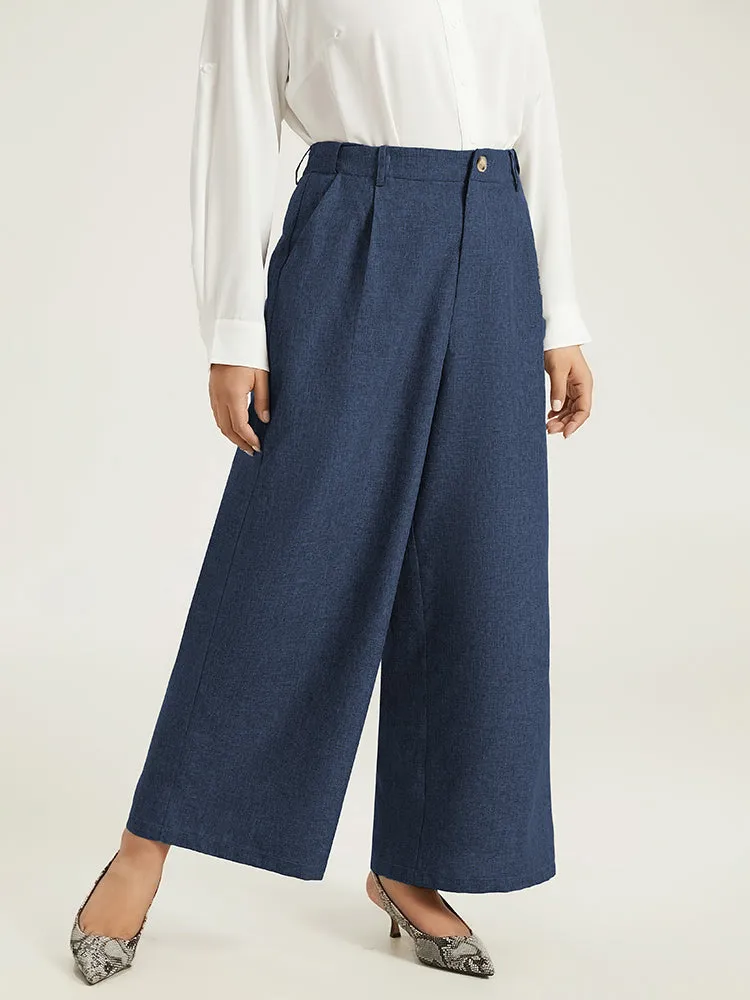 Plain Wide Leg Elastic Waist Pocket Pants sold by Bloomchic product image thumbnail 2