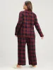 Tartan Suit Collar Button Up Pocket Pajama Set sold by Bloomchic