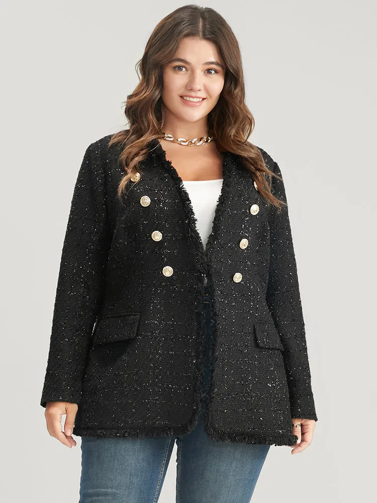 Solid Flap Pocket Button Detail Blazer sold by Bloomchic product image thumbnail 2