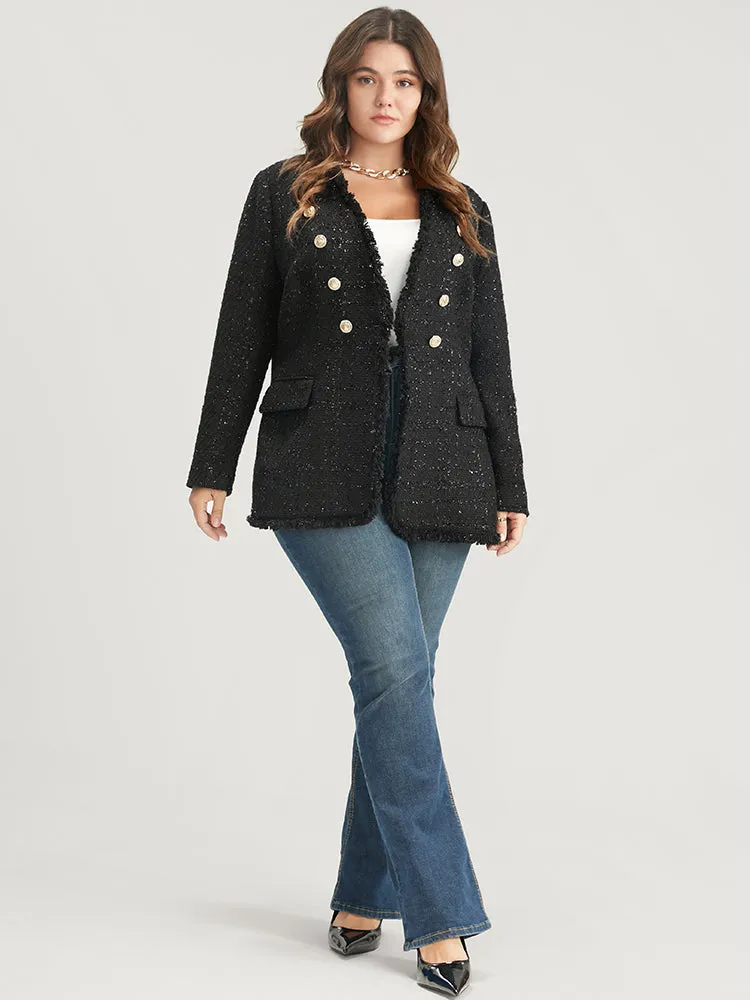 Solid Flap Pocket Button Detail Blazer sold by Bloomchic product image thumbnail 4