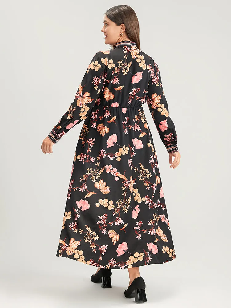 Floral Keyhole Pocket Knotted Neck Split Dress sold by Bloomchic product image thumbnail 5