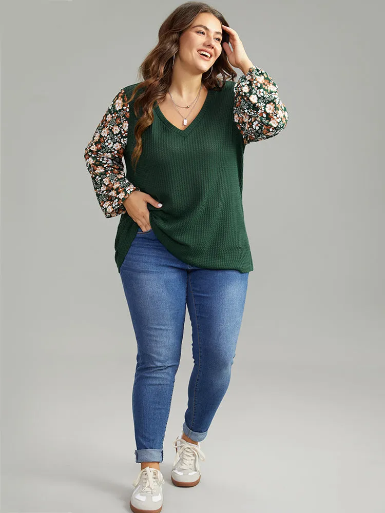 Waffle Knit Patchwork Ditsy Floral T-shirt sold by Bloomchic product image thumbnail 5