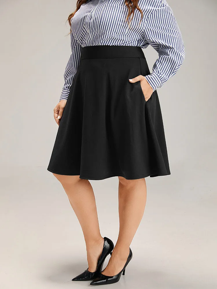 Solid Pocket Elastic Waist Skirt sold by Bloomchic product image thumbnail 3