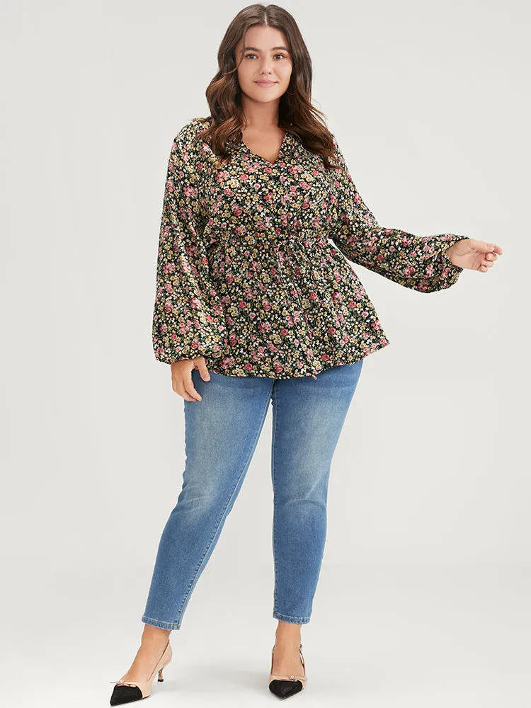 Ditsy Floral Ties Lantern Sleeve Blouse sold by Bloomchic product image thumbnail 2