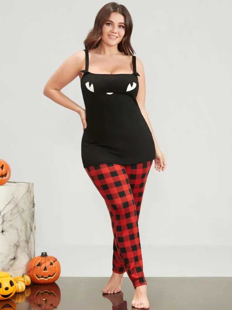 Halloween Print Tartan Lounge Set sold by Bloomchic product image thumbnail 3