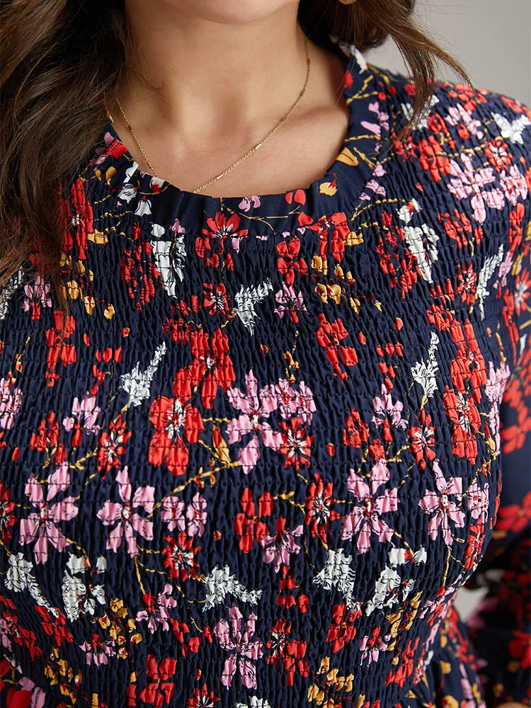 Floral Print Keyhole Shirred Dress sold by Bloomchic product image thumbnail 5