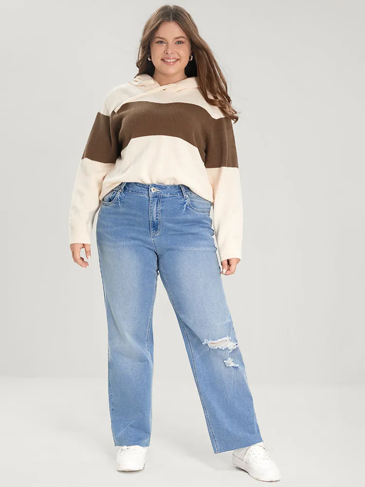 Boyfriend Wide Leg Slightly Stretchy High Rise Light Wash Jeans sold by Bloomchic product image thumbnail 2