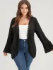Solid Ruffle Sleeve Lace Trim Coat sold by Bloomchic