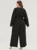 Solid Embroidered Pocket Belted Regular Jumpsuit sold by Bloomchic