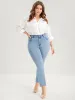 Skinny Very Stretchy High Rise Light Wash Pocket Patchwork Jeans sold by Bloomchic