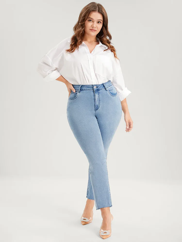 Skinny Very Stretchy High Rise Light Wash Pocket Patchwork Jeans sold by Bloomchic product image thumbnail 2