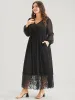 Solid Split Eyelet Lace Belted Pocket Button Wrap Maxi Dress sold by Bloomchic