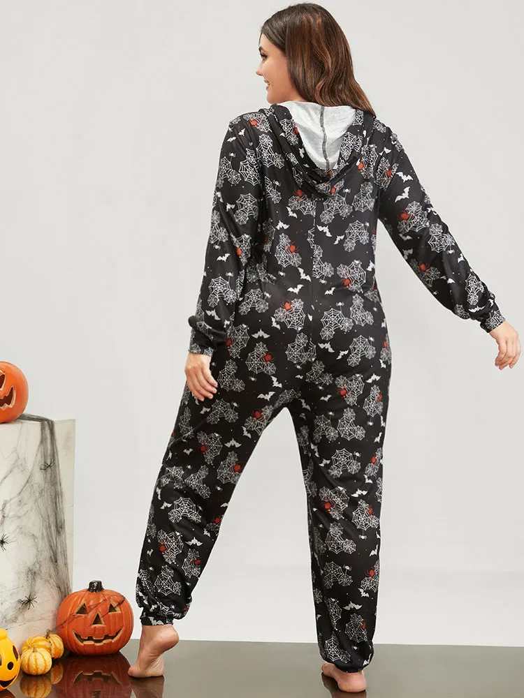 Halloween Print Pocket Zip Up Jumpsuit sold by Bloomchic product image thumbnail 3