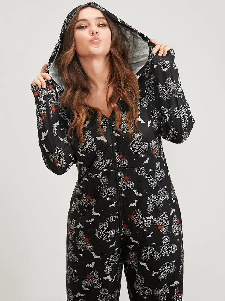 Halloween Print Pocket Zip Up Jumpsuit sold by Bloomchic product image thumbnail 5