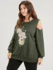Floral Print Cold Shoulder Sweatshirt sold by Bloomchic