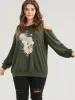 Floral Print Cold Shoulder Sweatshirt sold by Bloomchic