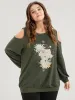 Floral Print Cold Shoulder Sweatshirt sold by Bloomchic