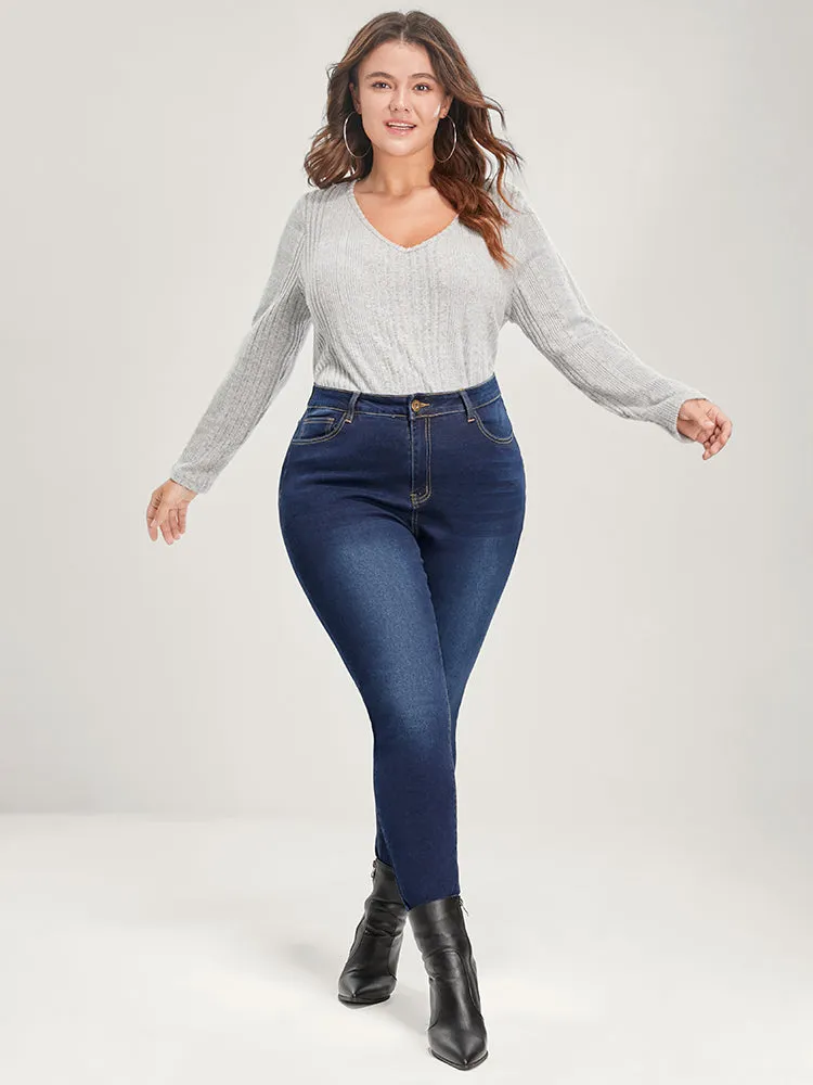 Skinny Extremely Stretchy High Rise Dark Wash Jeans sold by Bloomchic product image thumbnail 3