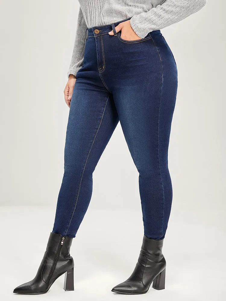 Skinny Extremely Stretchy High Rise Dark Wash Jeans sold by Bloomchic product image thumbnail 5