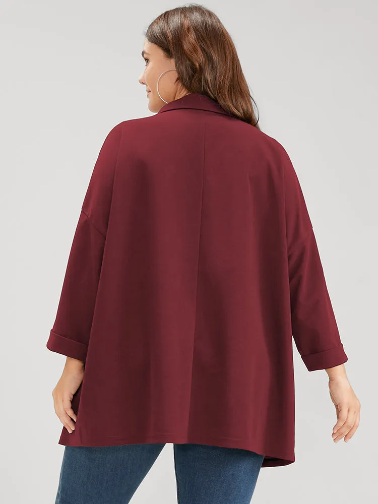 Plain Drop Shoulder Cuffed Sleeve Pocket Blazer sold by Bloomchic product image thumbnail 4