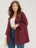 Plain Drop Shoulder Cuffed Sleeve Pocket Blazer sold by Bloomchic