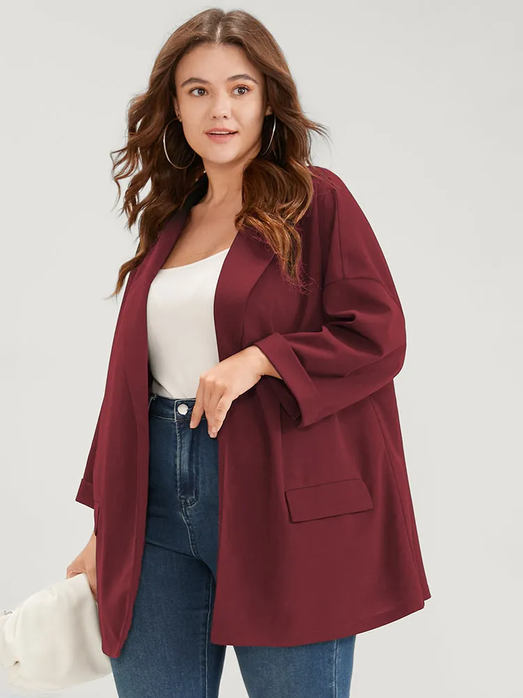 Plain Drop Shoulder Cuffed Sleeve Pocket Blazer sold by Bloomchic product image thumbnail 3