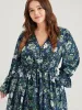 Floral Lantern Sleeve Pocket Split Wrap Flutter Hem Maxi Dress sold by Bloomchic
