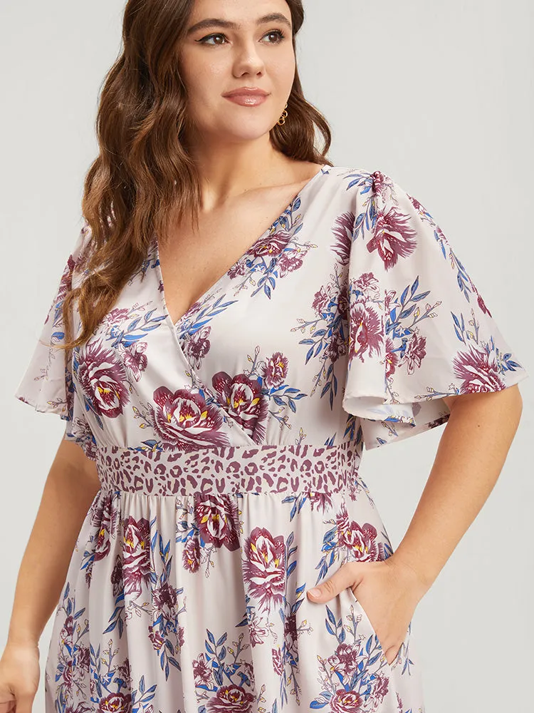 Floral Pocket Button Ruffles Wrap Maxi Dress sold by Bloomchic product image thumbnail 5