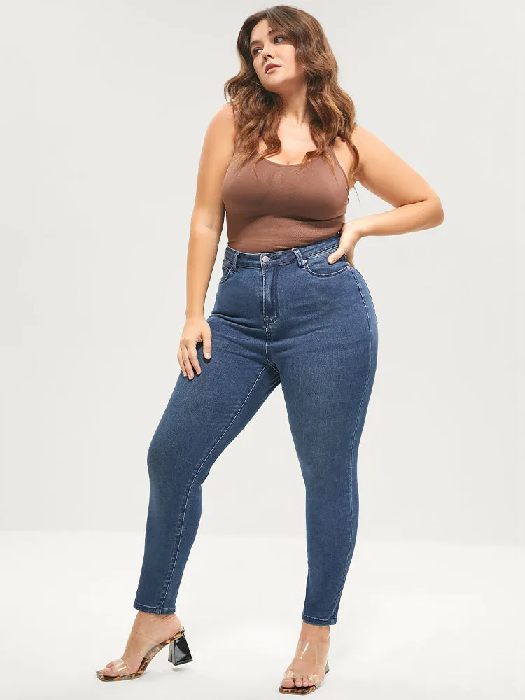 Skinny Extremely Stretchy High Rise Medium Wash Sculpt Waist Jeans sold by Bloomchic product image thumbnail 2