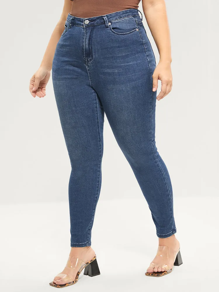 Skinny Extremely Stretchy High Rise Medium Wash Sculpt Waist Jeans sold by Bloomchic product image thumbnail 4