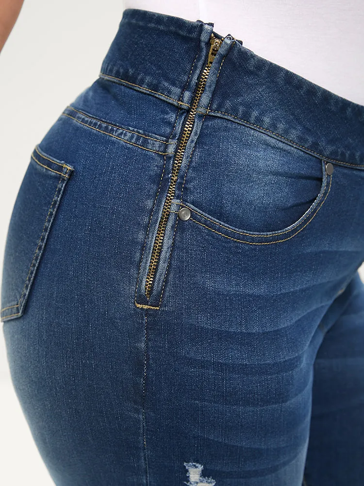 Skinny Very Stretchy High Rise Medium Wash Sculpt Waist Jeans sold by Bloomchic product image thumbnail 5